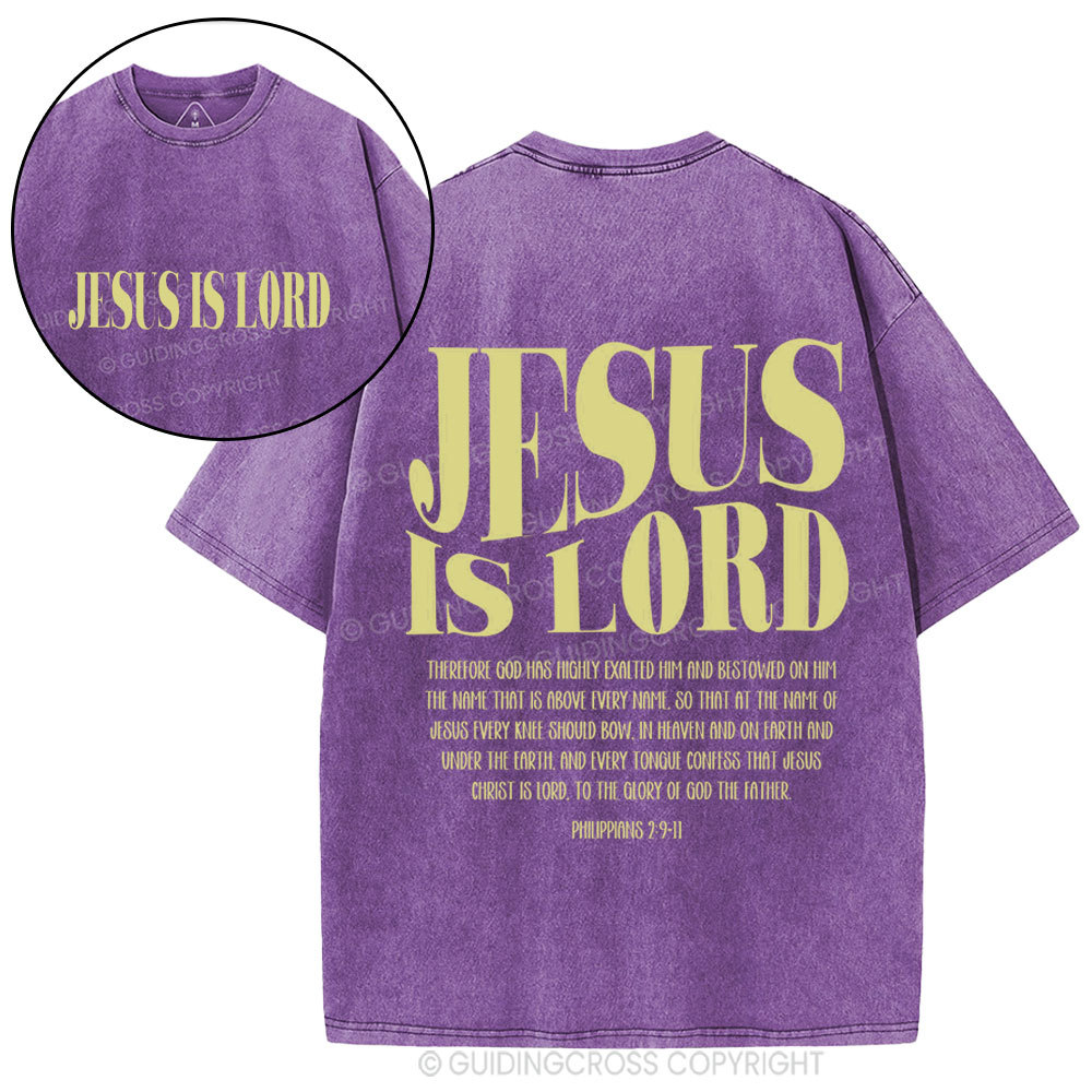 Jesus Is Lord Christian Washed T-Shirtr