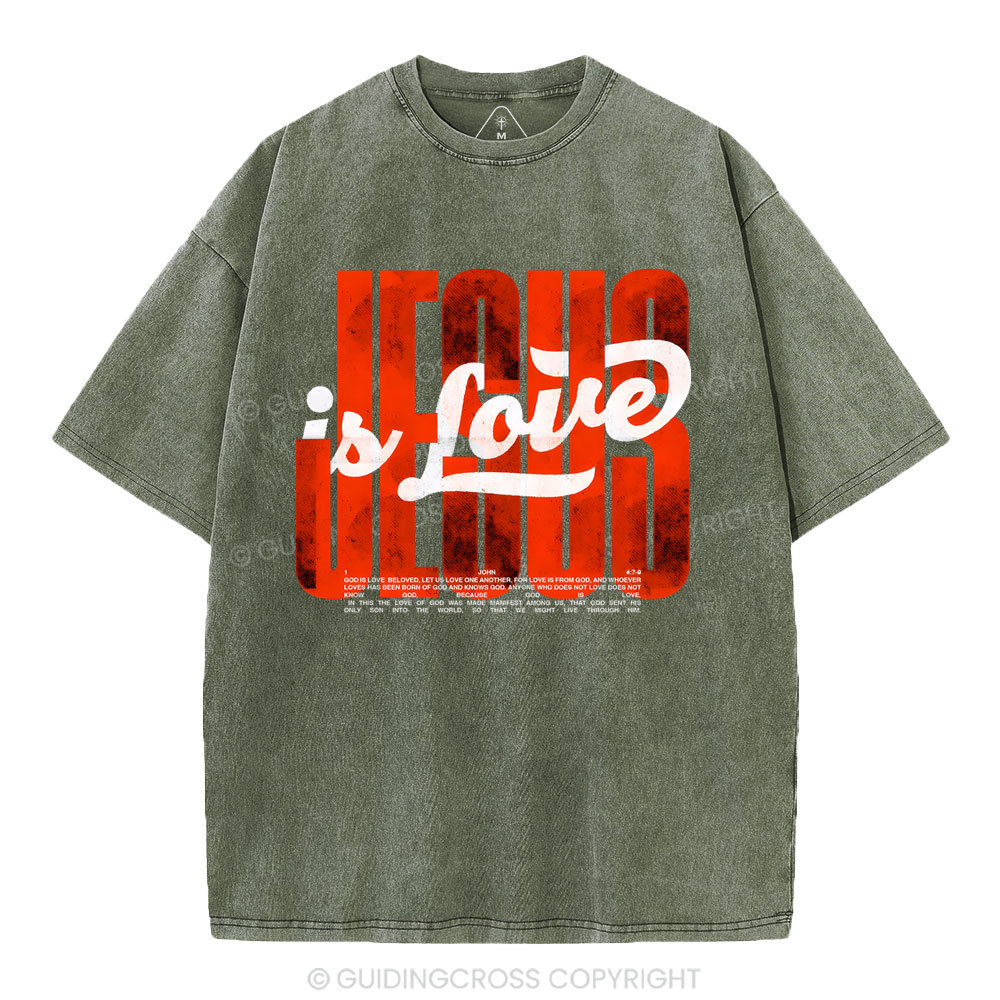 Jesus Is Love Christian Washed T-Shirt