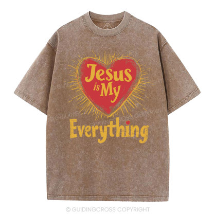 Jesus Is My  Everything Washed T-Shirt-ZP