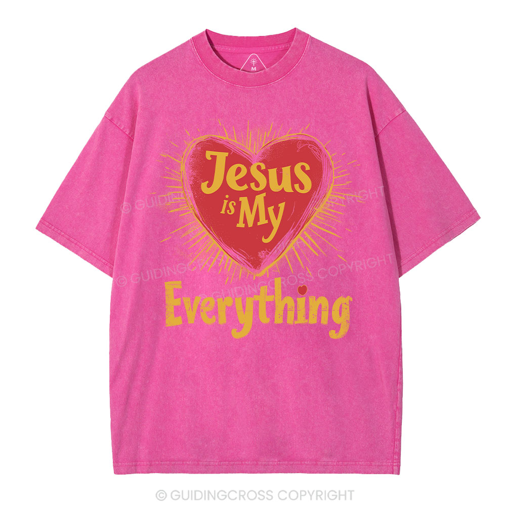 Jesus Is My  Everything Washed T-Shirt-ZP