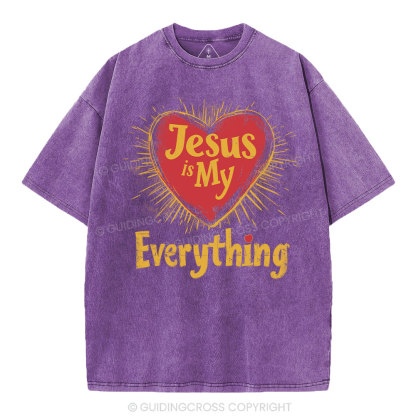 Jesus Is My  Everything Washed T-Shirt-ZP