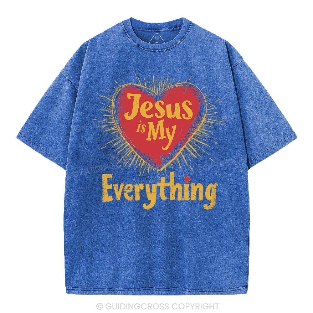 Jesus Is My  Everything Washed T-Shirt-ZP