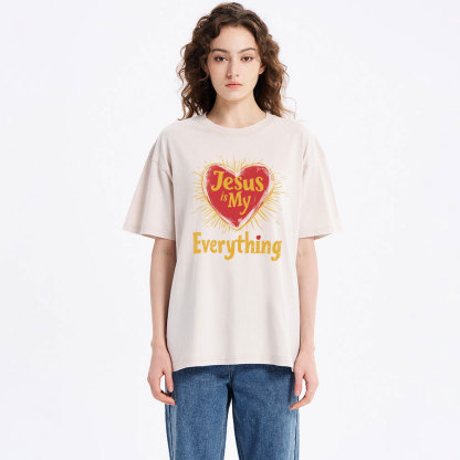 Jesus Is My  Everything Washed T-Shirt-ZP