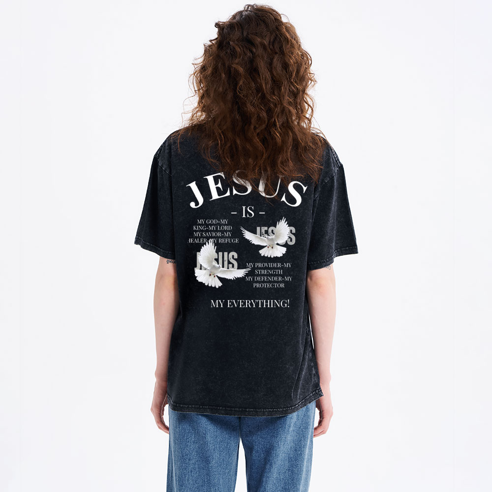 Jesus Is My Everything Christian Washed T-Shirt