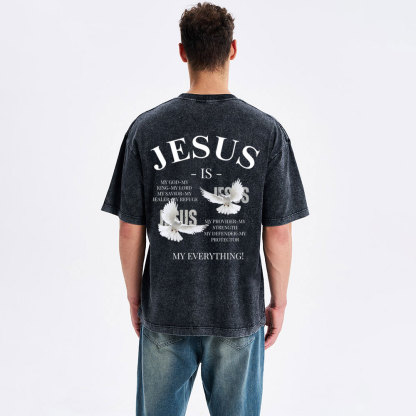 Jesus Is My Everything Christian Washed T-Shirt