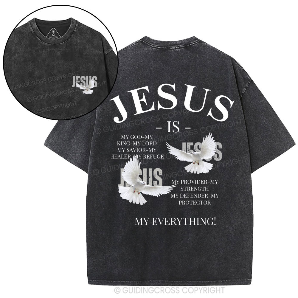 Jesus Is My Everything Christian Washed T-Shirt