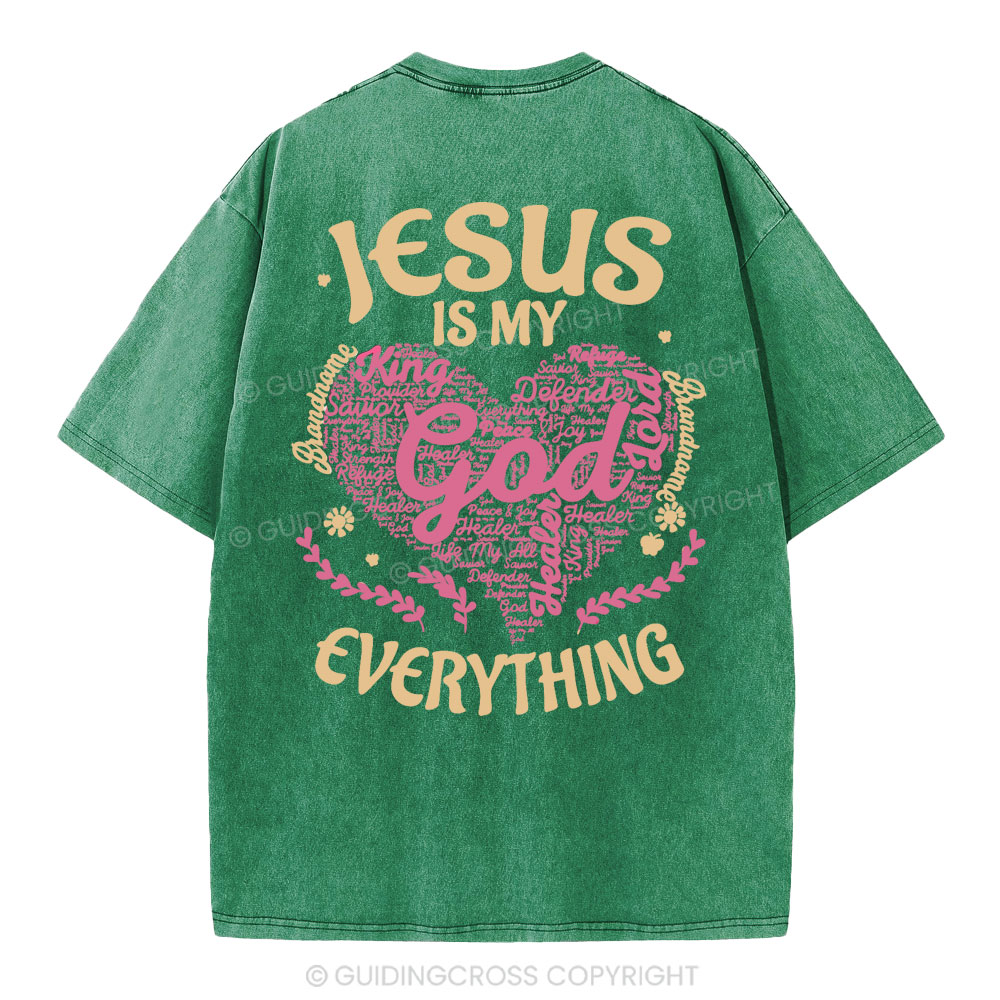 Jesus Is My Everything Christian Washed T-Shirt