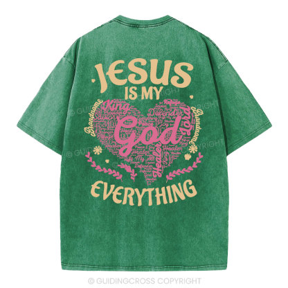 Jesus Is My Everything Christian Washed T-Shirt