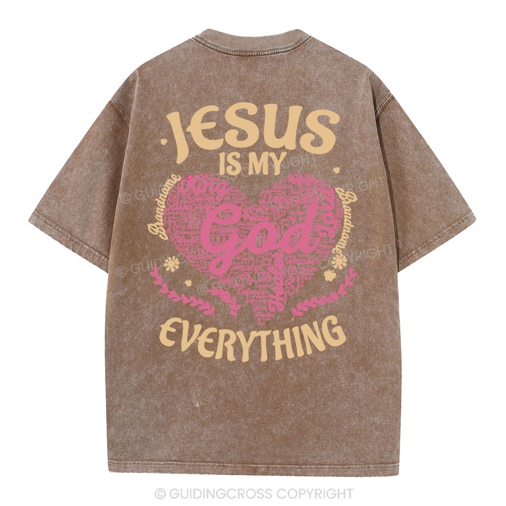 Jesus Is My Everything Christian Washed T-Shirt