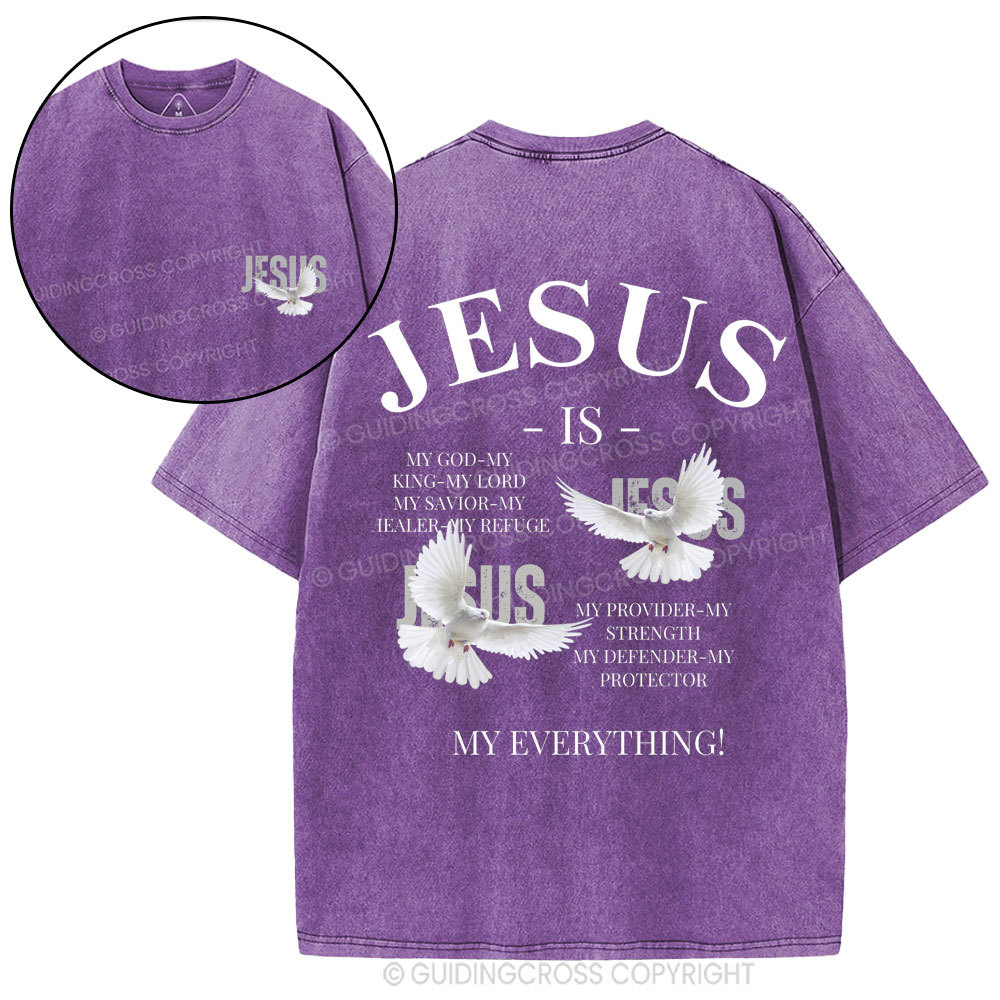 Jesus Is My Everything Christian Washed T-Shirt