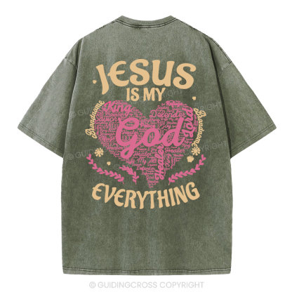 Jesus Is My Everything Christian Washed T-Shirt