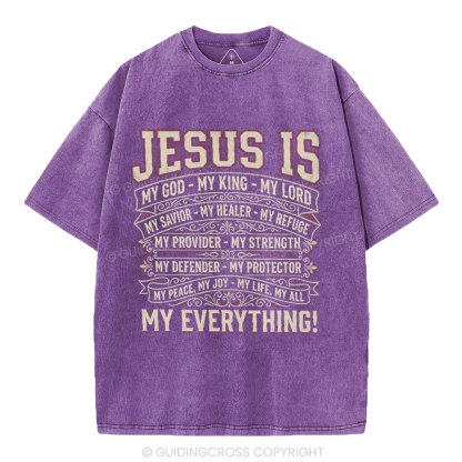 Jesus Is My Everything Christian Washed T-Shirt