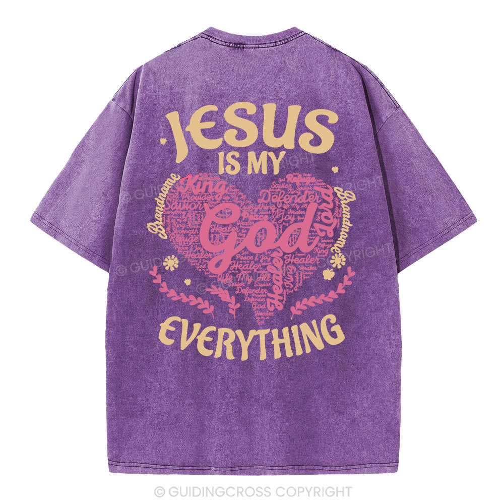 Jesus Is My Everything Christian Washed T-Shirt