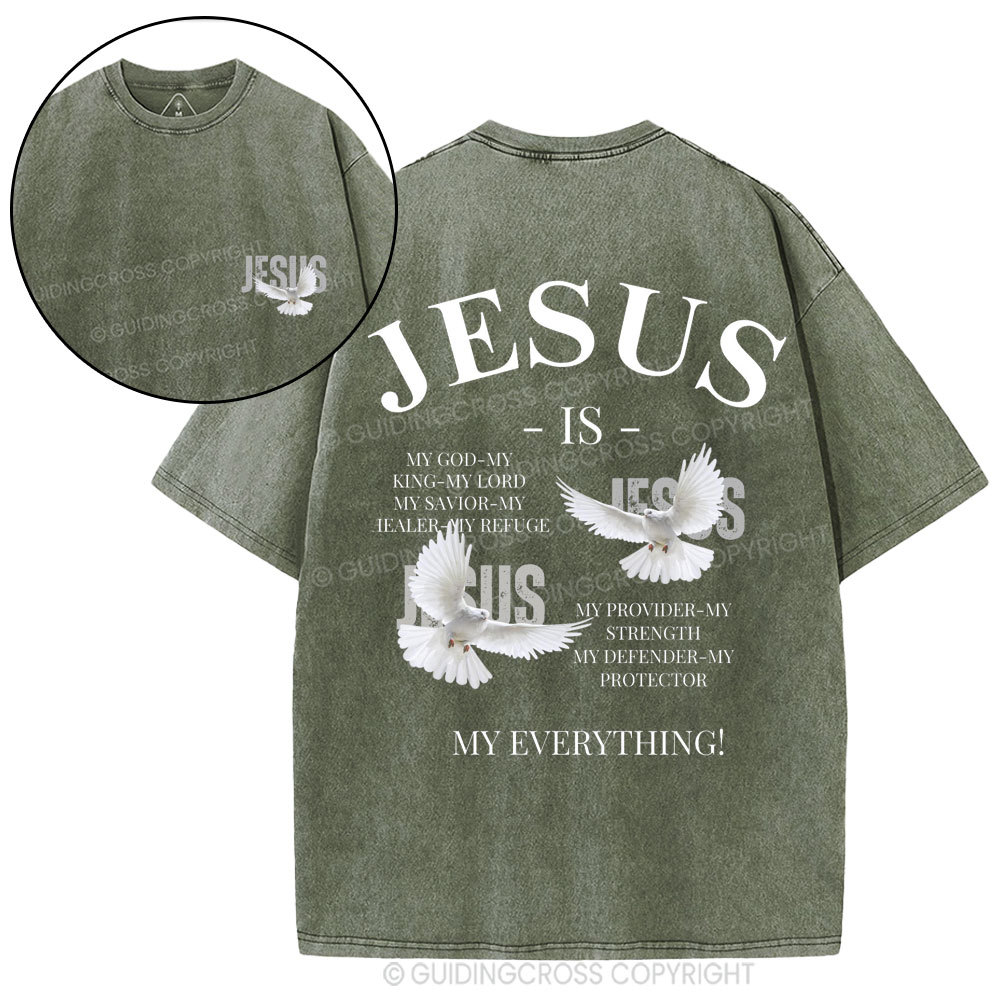 Jesus Is My Everything Christian Washed T-Shirt