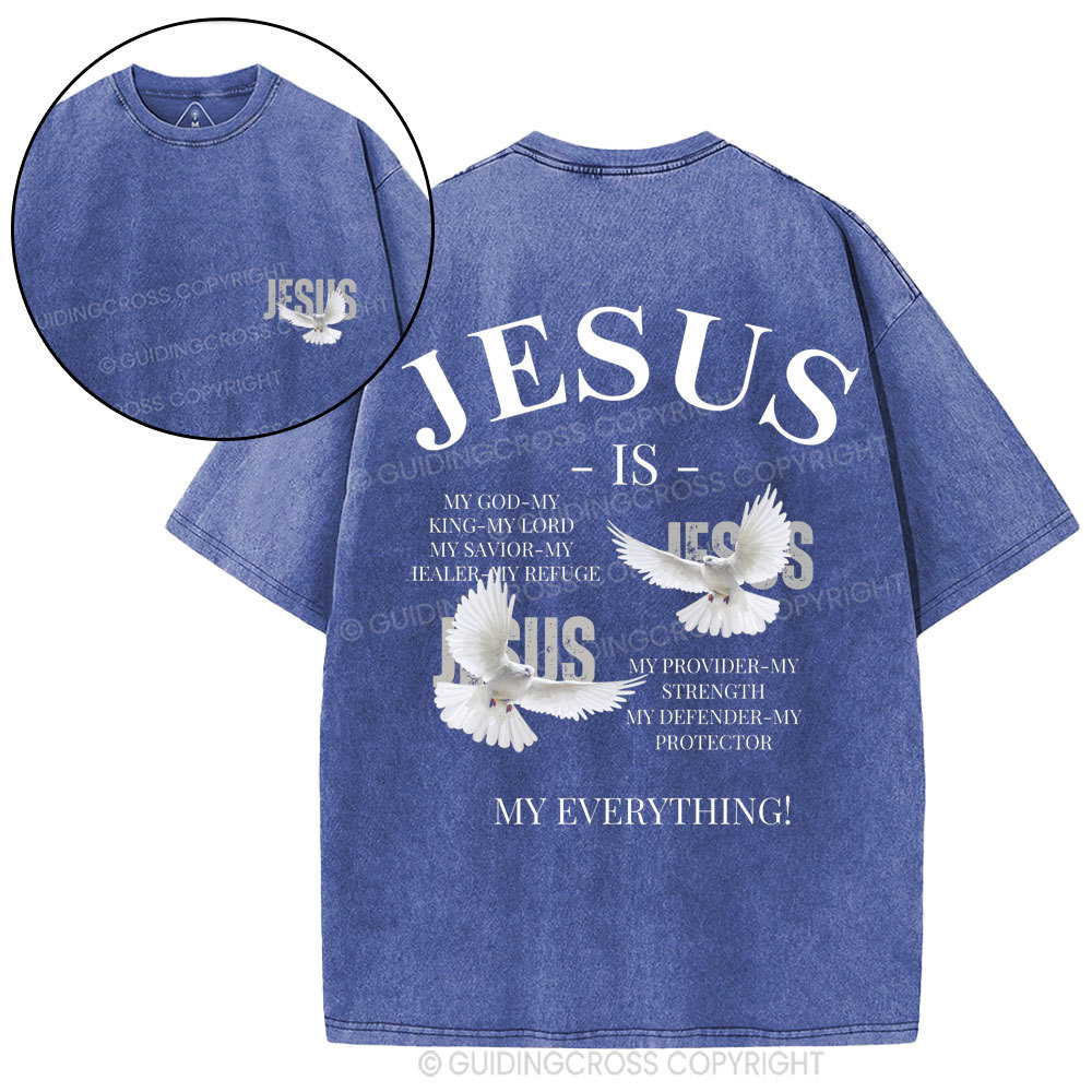 Jesus Is My Everything Christian Washed T-Shirt