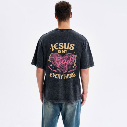 Jesus Is My Everything Christian Washed T-Shirt