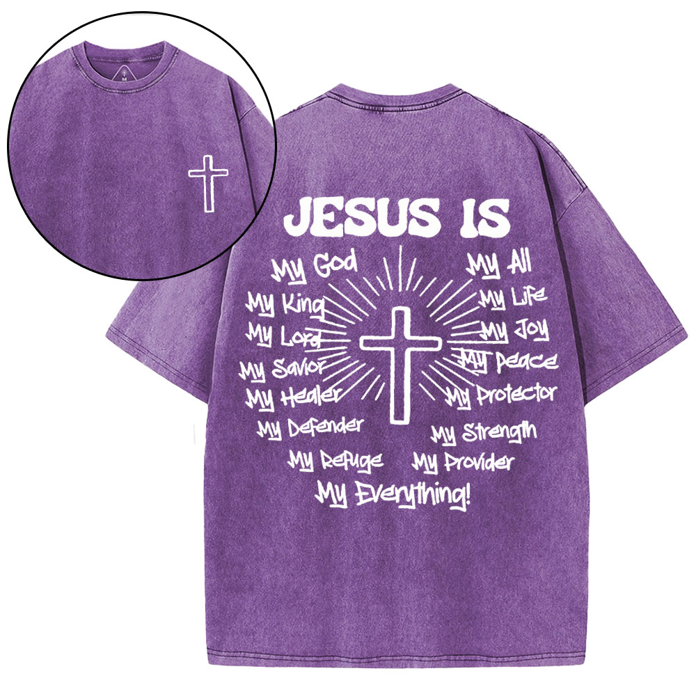 Jesus Is My Everything Christian Washed T-Shirt