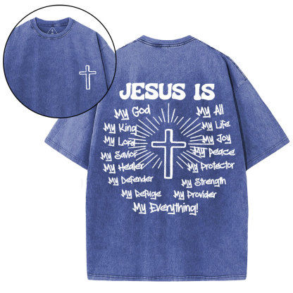Jesus Is My Everything Christian Washed T-Shirt