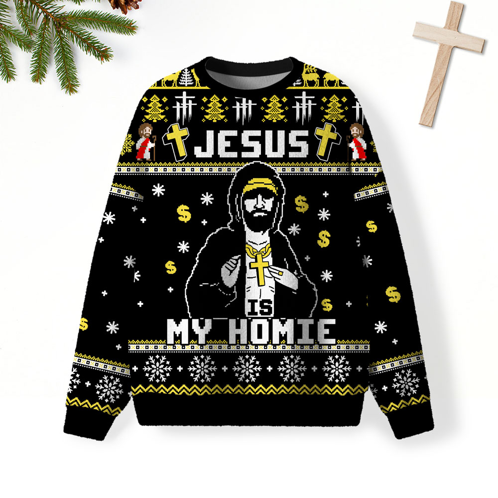 Jesus Is My Homie Christian Lightweight Sweater