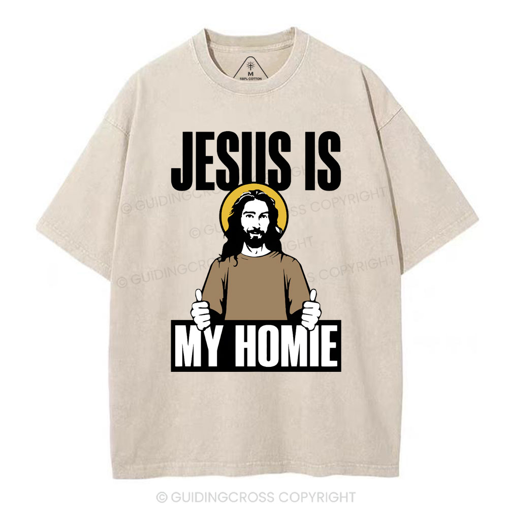 Jesus Is My Homie Christian Washed T-Shirt