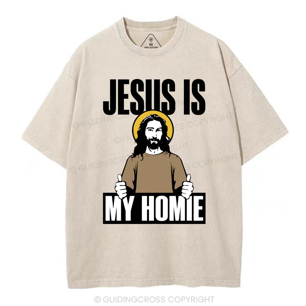 Jesus Is My Homie Christian Washed T-Shirt