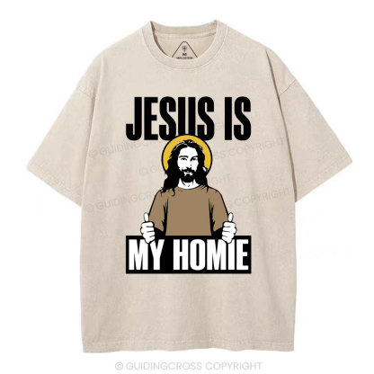 Jesus Is My Homie Christian Washed T-Shirt