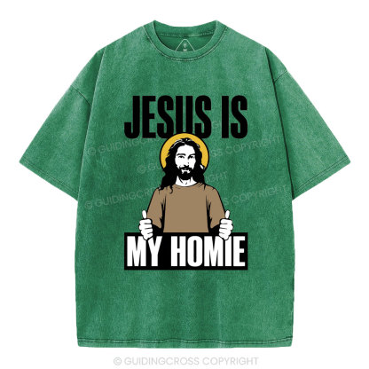 Jesus Is My Homie Christian Washed T-Shirt