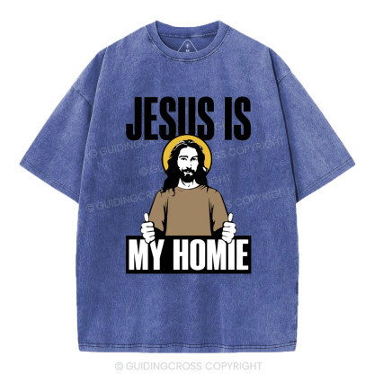 Jesus Is My Homie Christian Washed T-Shirt