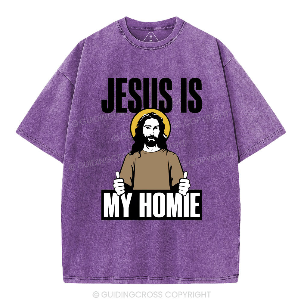Jesus Is My Homie Christian Washed T-Shirt