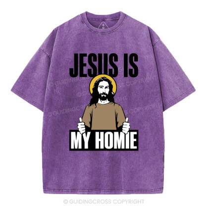Jesus Is My Homie Christian Washed T-Shirt