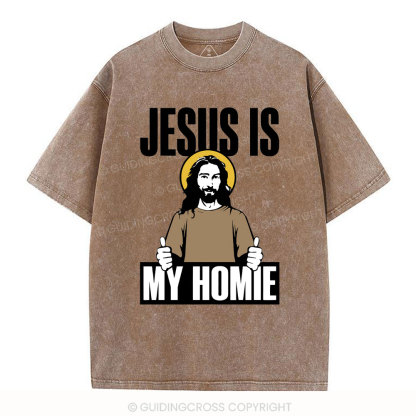 Jesus Is My Homie Christian Washed T-Shirt