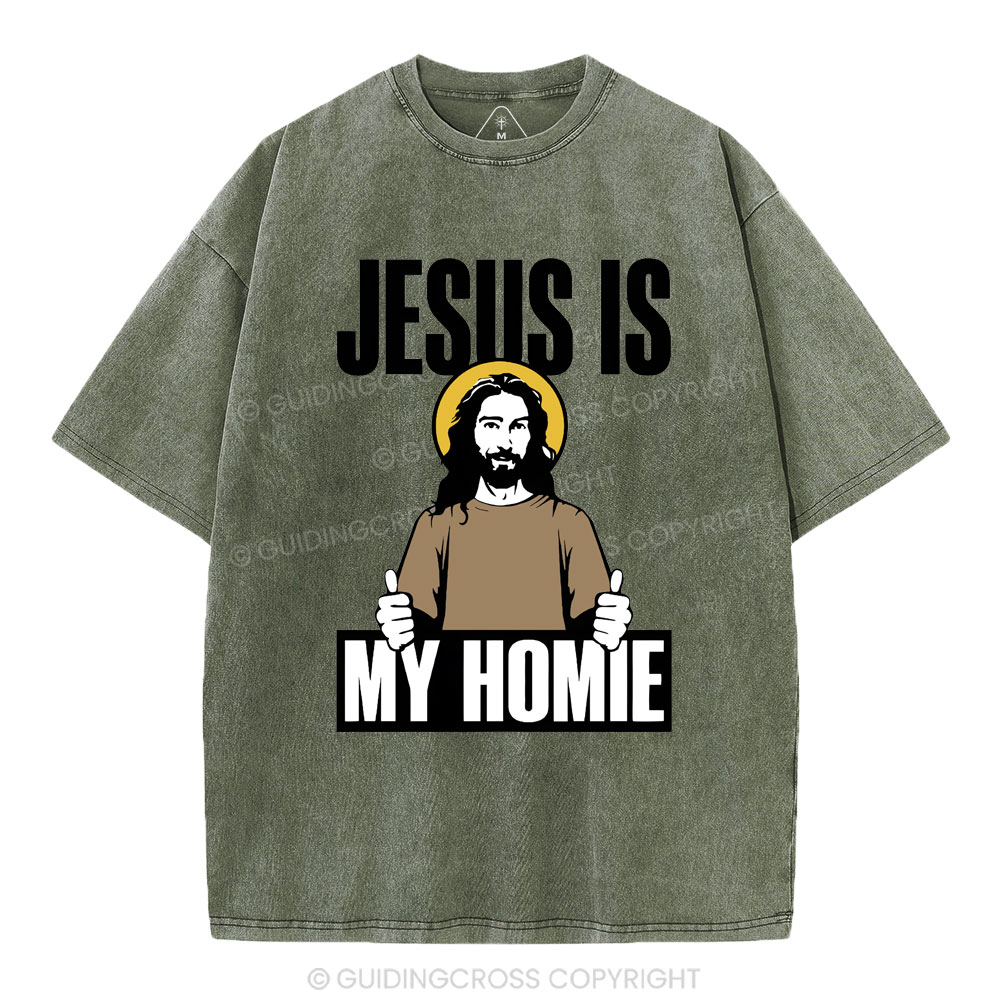 Jesus Is My Homie Christian Washed T-Shirt
