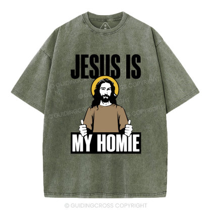 Jesus Is My Homie Christian Washed T-Shirt