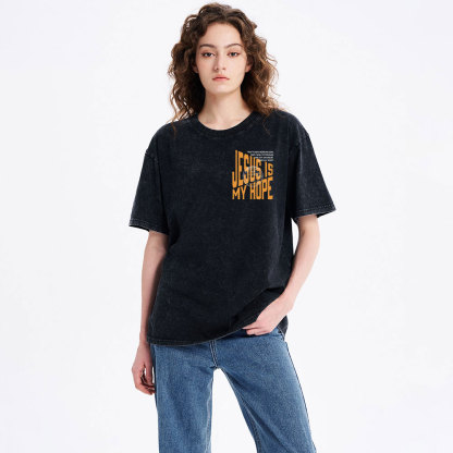 Jesus Is My Hope Christian Washed T-Shirt