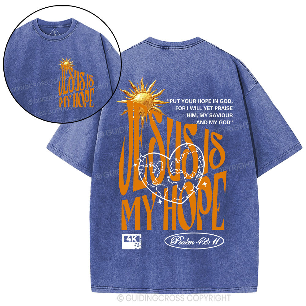 Jesus Is My Hope Christian Washed T-Shirt 