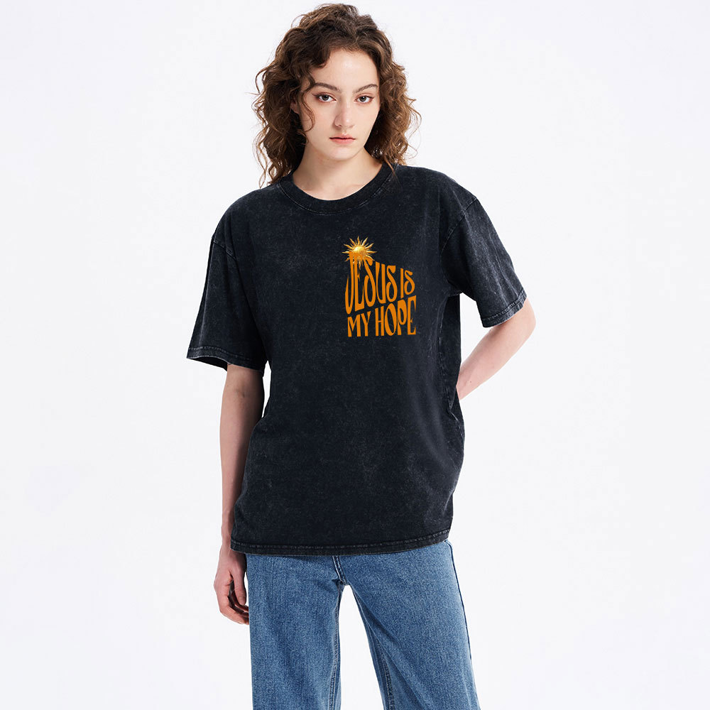 Jesus Is My Hope Christian Washed T-Shirt 