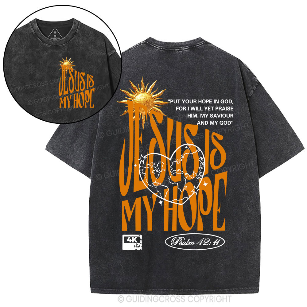 Jesus Is My Hope Christian Washed T-Shirt 