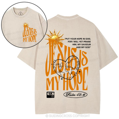 Jesus Is My Hope Christian Washed T-Shirt 