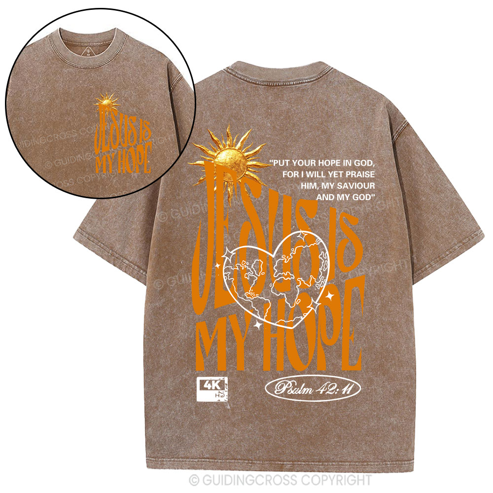 Jesus Is My Hope Christian Washed T-Shirt 