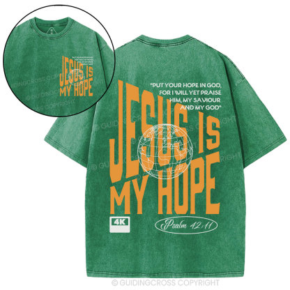 Jesus Is My Hope Christian Washed T-Shirt