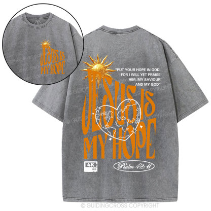 Jesus Is My Hope Christian Washed T-Shirt 