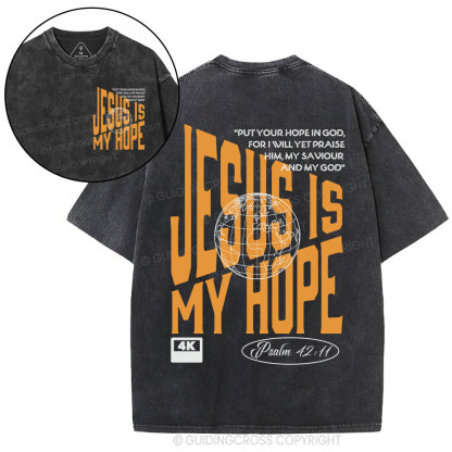 Jesus Is My Hope Christian Washed T-Shirt