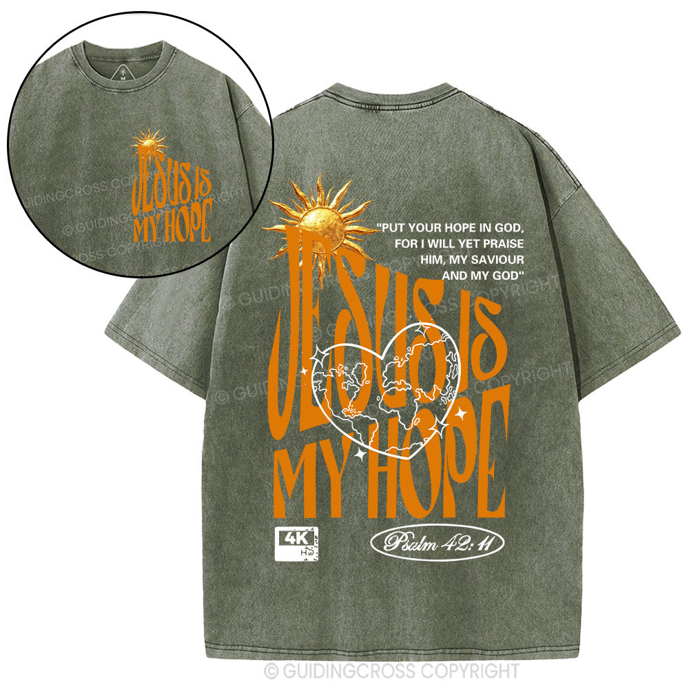 Jesus Is My Hope Christian Washed T-Shirt 