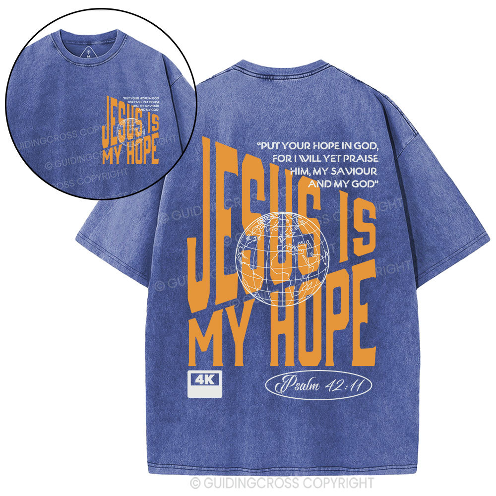 Jesus Is My Hope Christian Washed T-Shirt