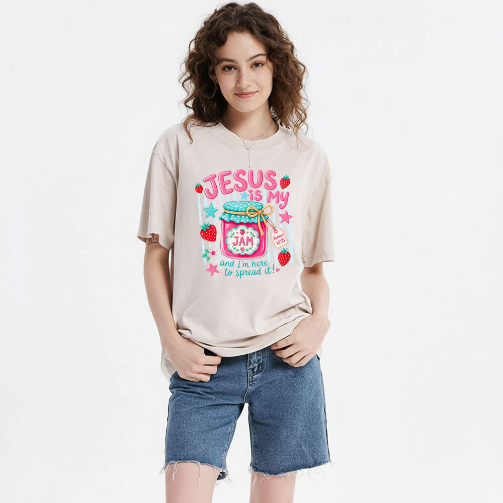 Jesus Is My Jam And I'm Here To Spread It Christian Washed T-Shirt