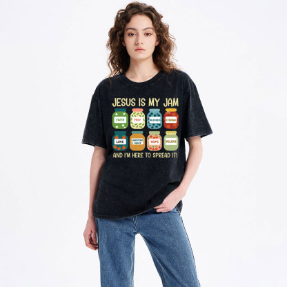 Jesus Is My Jam And I'm Here To Spread It Christian Washed T-Shirt