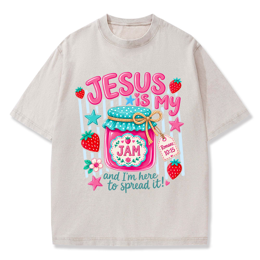 Jesus Is My Jam And I'm Here To Spread It Christian Washed T-Shirt