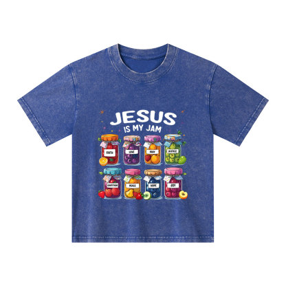 Jesus Is My Jam Christian Kid Washed T-Shirt