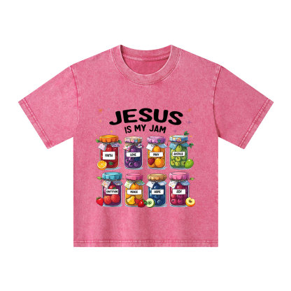 Jesus Is My Jam Christian Kid Washed T-Shirt