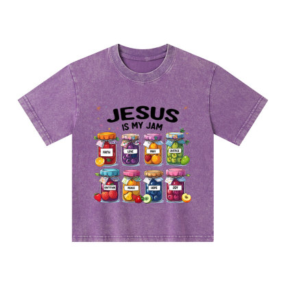 Jesus Is My Jam Christian Kid Washed T-Shirt
